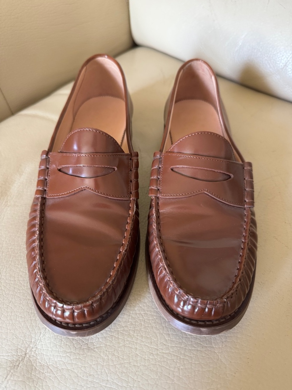 J. Crew Brown Leather Penny Loafers